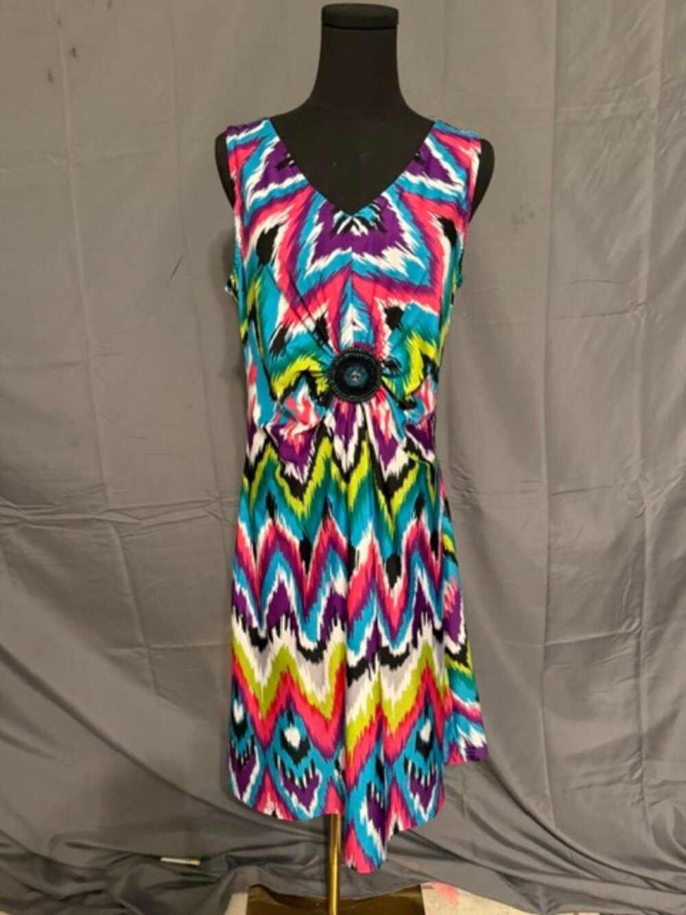 LEMMIE FOR NINA LEONARD Colorful Dress Size L